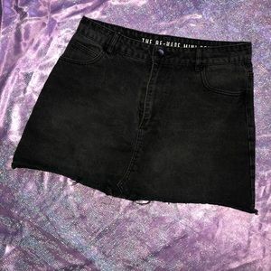 black jean highwaisted mini skirt size 10